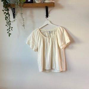 Madewell Texture and Thread White Blouse